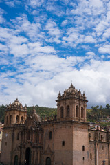 Fototapeta na wymiar Panoramic view of the central square of Cusco in the center of Cusco Peru