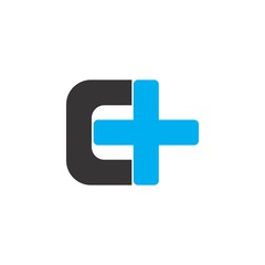 C plus logo design vector