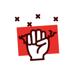 Isolated sign with hand vector design