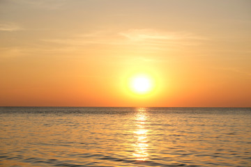 Wide angle video, ocean waves, evening time, sunset of the island. Nature concept And tourism