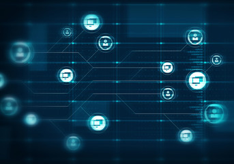 Cloud connection and networking . Mixed media