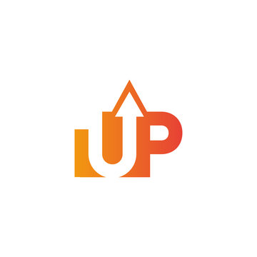 letter up logo design vector