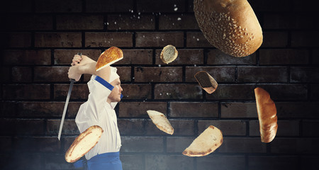 He is crazy about cooking. Mixed media