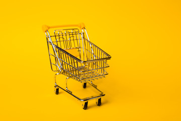 Shopping cart concept of shopping and sales, retail and shops.