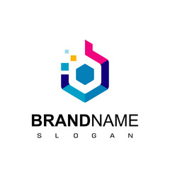 Obraz premium Pixel Cube Logo