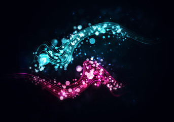 Colorful lights blurred by motion