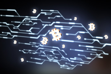 Crypto currency market. Mixed media