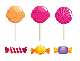 set of delicious sweet candies