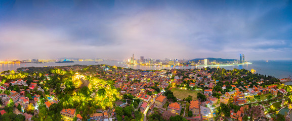 Obraz premium Night view of Gulangyu Island, Xiamen, China