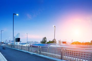 named bayi bridge in the night of shanghai china.