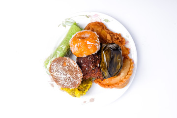 A flatlay picture of famous Nusantara dessert or bitesized snack called 