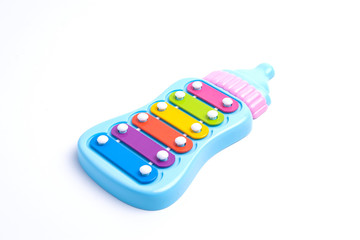 Baby xylophone on white background