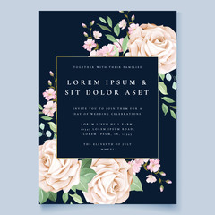 romantic wedding floral and leaves design