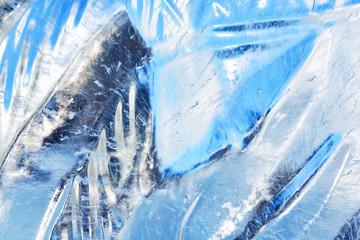 Naklejka na ściany i meble Abstract frozen water.Ice texture winter background