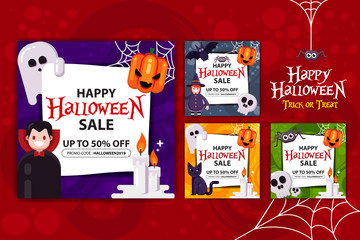 illustration halloween social media post