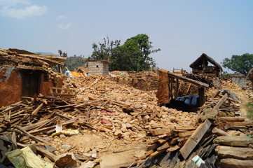 ruins by earthquake 2015