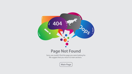 Error 404 page not found. Vector illustration template design