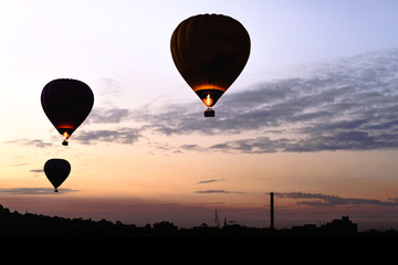 Hot air balloon in the sky