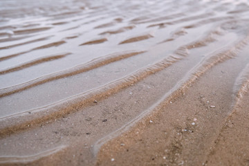 Ripple Patterns in the Sand on a Beach in Thailand