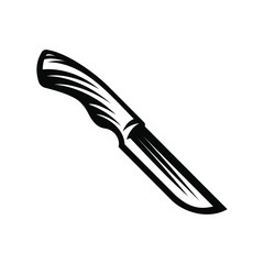 knife with a retro engraved style. - vector