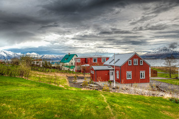 Obraz premium Village of Hrisey island in Iceland