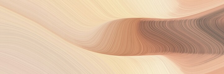 moving horizontal header with wheat, pastel brown and rosy brown colors. dynamic curved lines with fluid flowing waves and curves