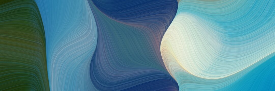 artistic header design with teal blue, blue chill and light gray colors. dynamic curved lines with fluid flowing waves and curves © Eigens