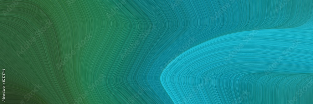 Aufkleber dynamic header design with teal, dark cyan and light sea green colors. dynamic curved lines with fluid flowing waves and curves