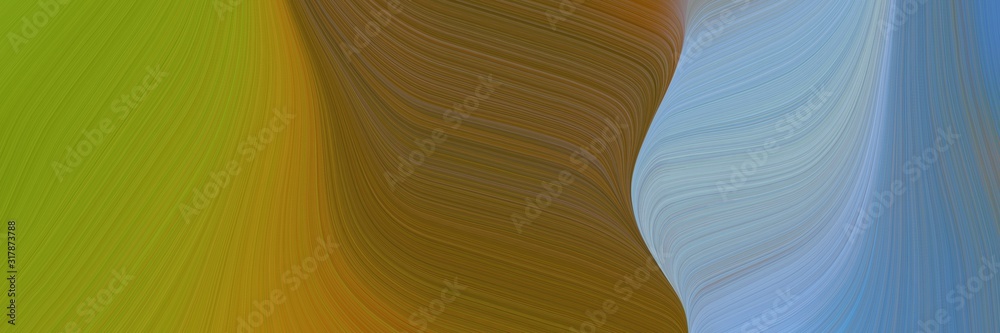 Aufkleber artistic designed horizontal header with cadet blue, olive and dim gray colors. dynamic curved lines with fluid flowing waves and curves