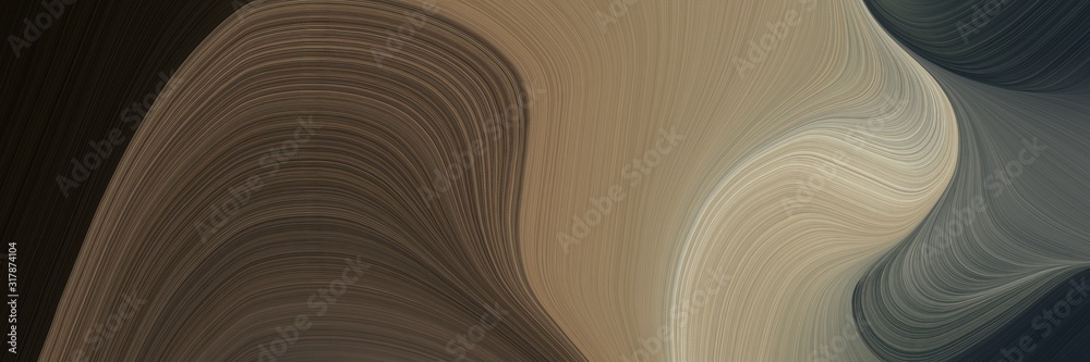 Poster modern header design with dark slate gray, old mauve and tan colors. dynamic curved lines with fluid flowing waves and curves