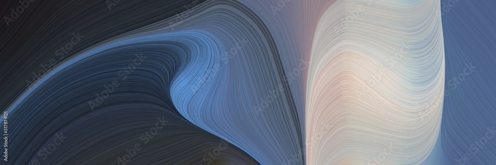 Aufkleber moving designed horizontal header with dark slate gray, silver and very dark blue colors. dynamic curved lines with fluid flowing waves and curves