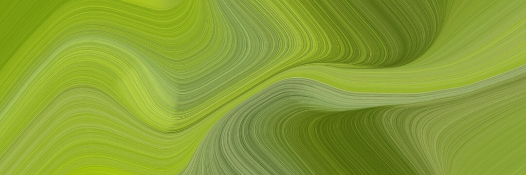 colorful designed horizontal header with olive drab, dark olive green and dark khaki colors. dynamic curved lines with fluid flowing waves and curves
