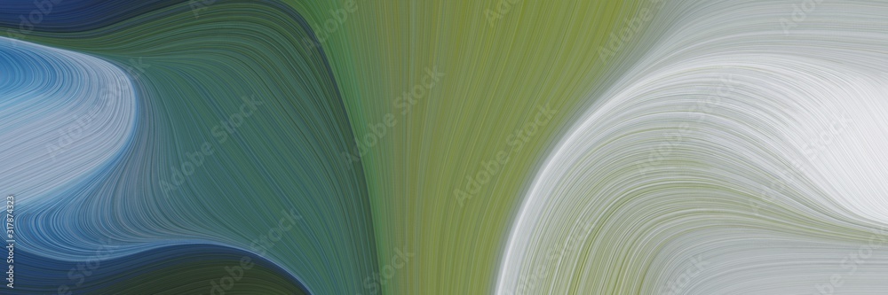 Poster flowing header design with dim gray, ash gray and light gray colors. dynamic curved lines with fluid flowing waves and curves
