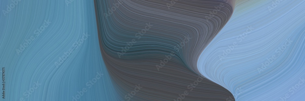 Poster decorative header with cadet blue, dark slate gray and sky blue colors. dynamic curved lines with fluid flowing waves and curves