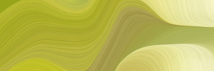 dynamic horizontal banner with yellow green, pale golden rod and burly wood colors. dynamic curved lines with fluid flowing waves and curves