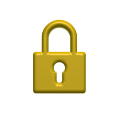 Lock icon sign 3D image render graphic design