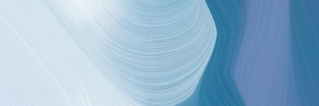 surreal banner design with powder blue, teal blue and light gray colors. dynamic curved lines with fluid flowing waves and curves © Eigens