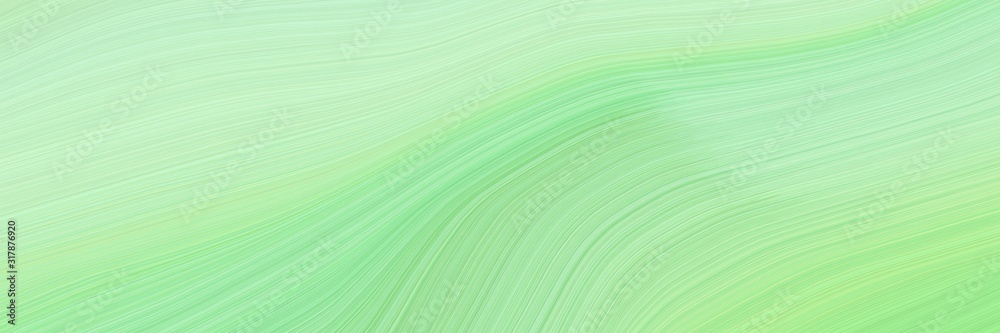 Poster modern horizontal header with tea green, light green and pastel green colors. dynamic curved lines w