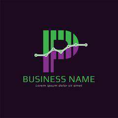 Accounting and Finance Logo Template Letter P