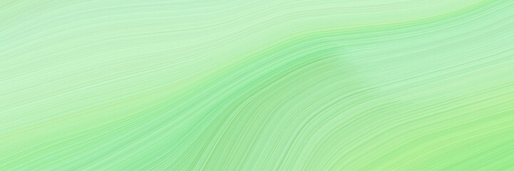 modern horizontal header with tea green, light green and pastel green colors. dynamic curved lines with fluid flowing waves and curves