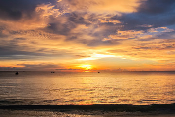 Beautiful sea view sunset at Khao Lak, Phang Nga, Thailand