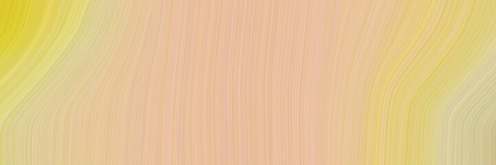 flowing horizontal banner with burly wood, dark khaki and pastel orange colors. dynamic curved lines with fluid flowing waves and curves