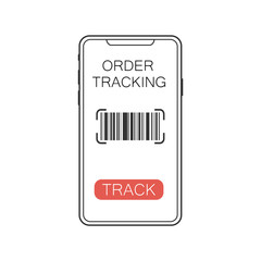 Order tracking app on smartphone screen. Package tracking. Modern concept for web banner, web sites, infographic. Creative flat design vector illustration eps 10