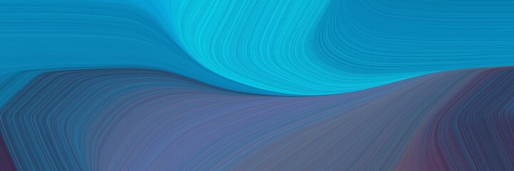artistic banner design with teal blue, dark cyan and dark turquoise colors. dynamic curved lines with fluid flowing waves and curves