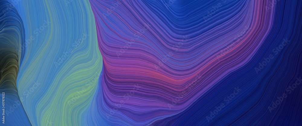 Poster colorful header with dark slate blue, midnight blue and cadet blue colors. very dynamic curved lines