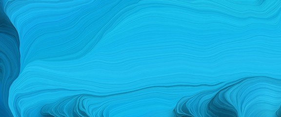 flowing banner with deep sky blue, teal and dark cyan colors. very dynamic curved lines with fluid flowing waves and curves