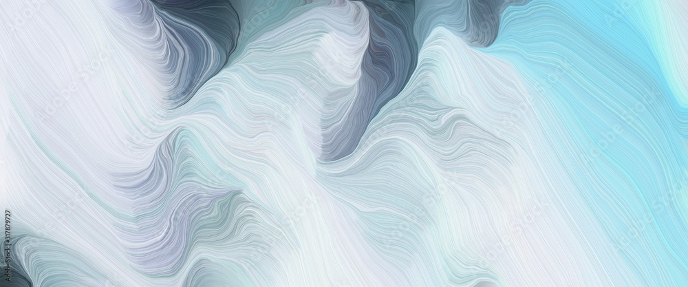 Poster flowing designed horizontal banner with light gray, dim gray and sky blue colors. very dynamic curve