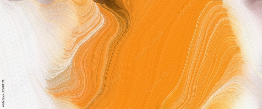 Poster modern header design with golden rod, antique white and burly wood colors. very dynamic curved lines