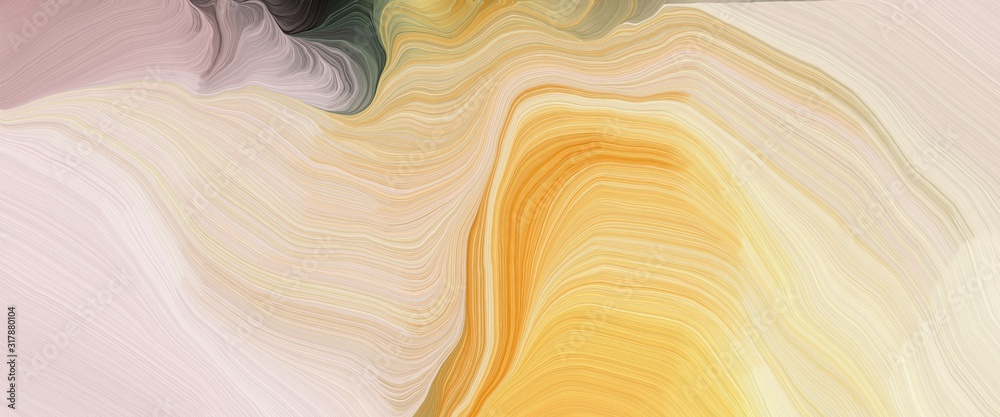 Poster surreal designed horizontal banner with wheat, pastel orange and burly wood colors. very dynamic cur