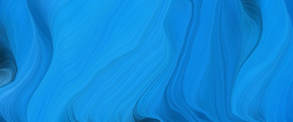 surreal designed horizontal header with dodger blue, strong blue and midnight blue colors. very dynamic curved lines with fluid flowing waves and curves